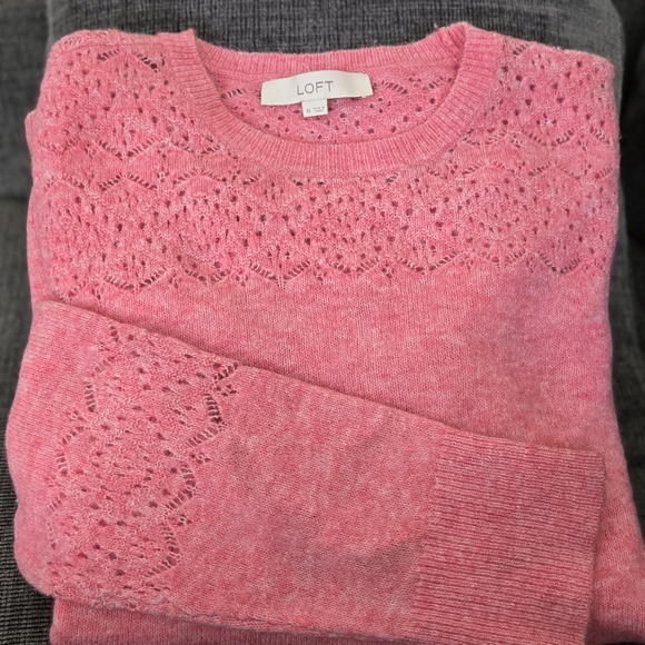 LOFT Sweaters - LOFT Vibrant Pink Crew Neck Sweater